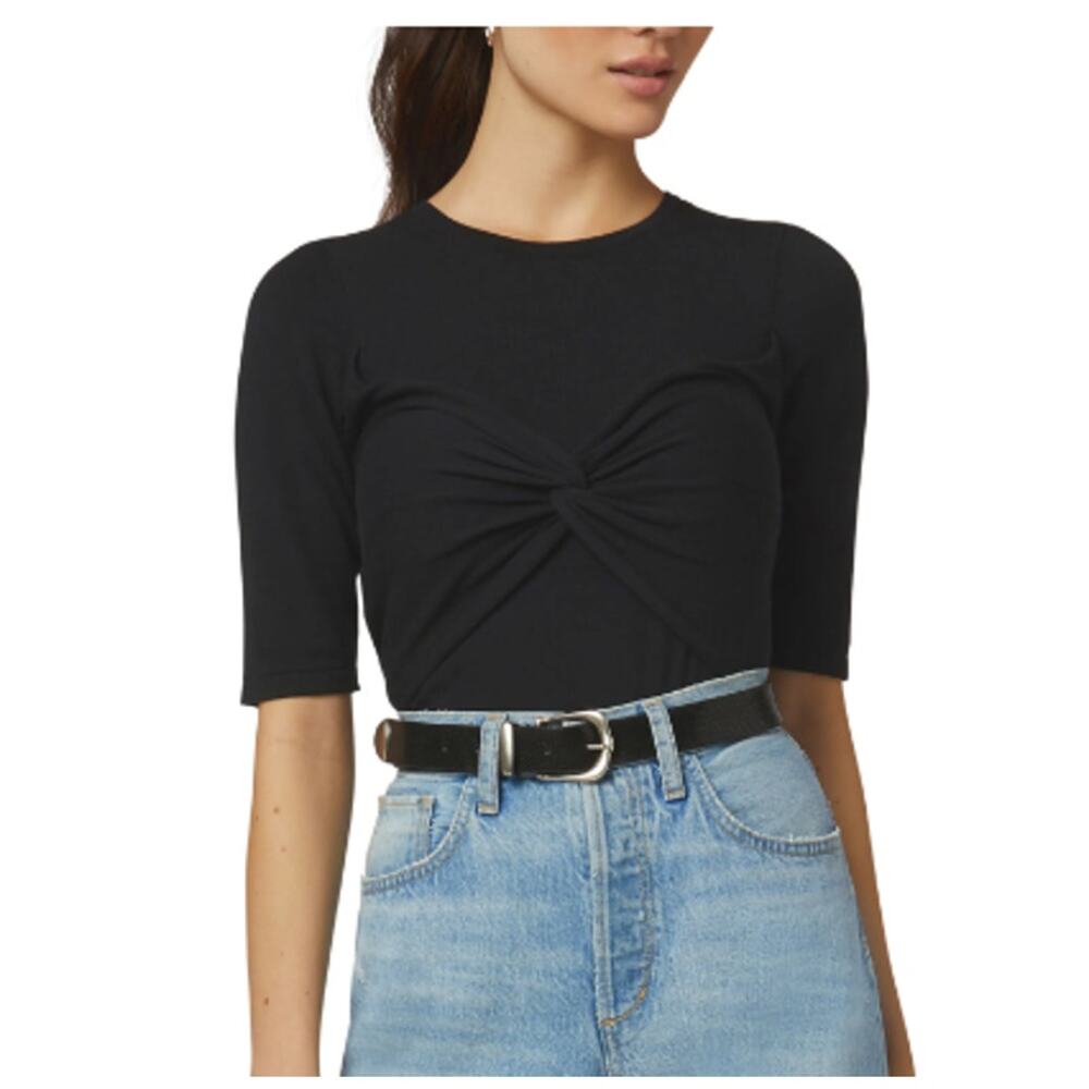 Favorite Daughter Twist Front Cutout T-Shirt Top Black XL